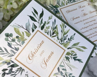 Botanical Flat Wedding Invitations