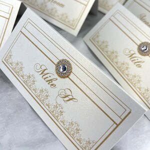Tarjetas de lugar de boda brillantes de donación de caridad
