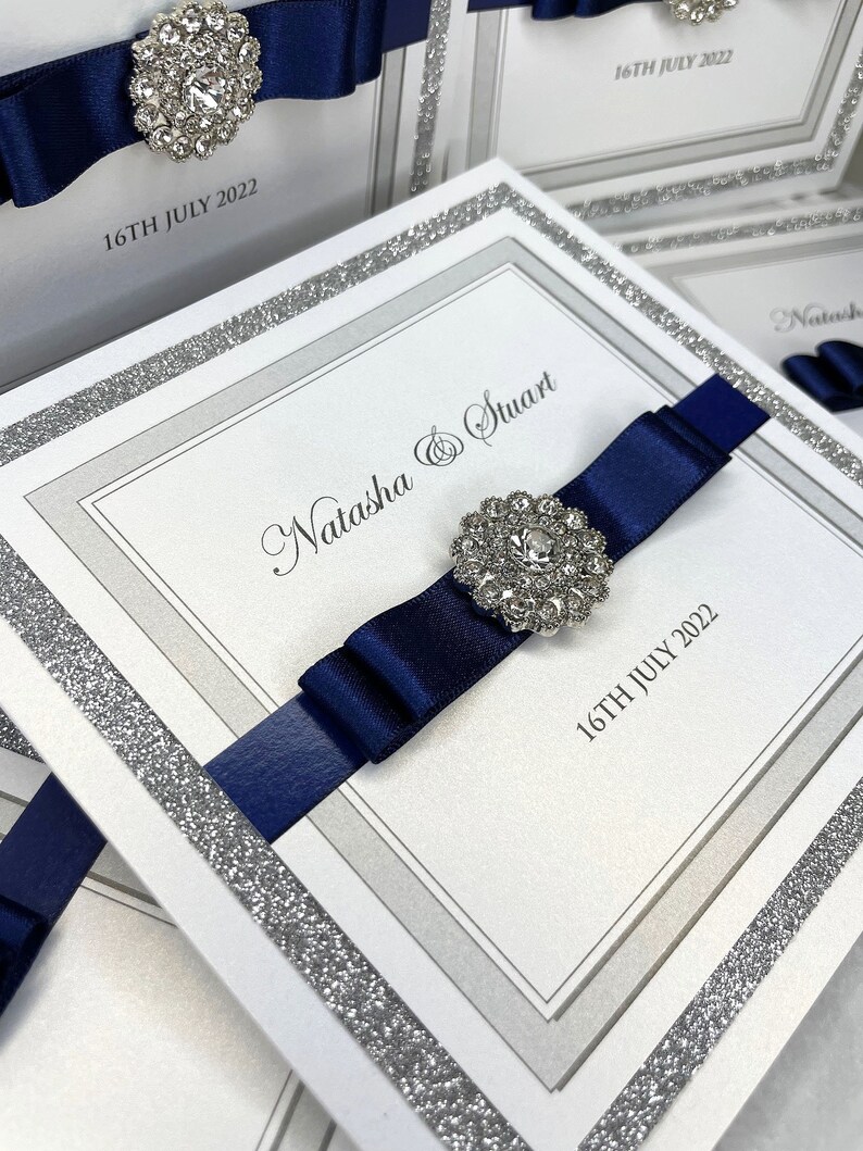 Luxury Satin and Sparkle Wedding Invitation Suites Etsy UK