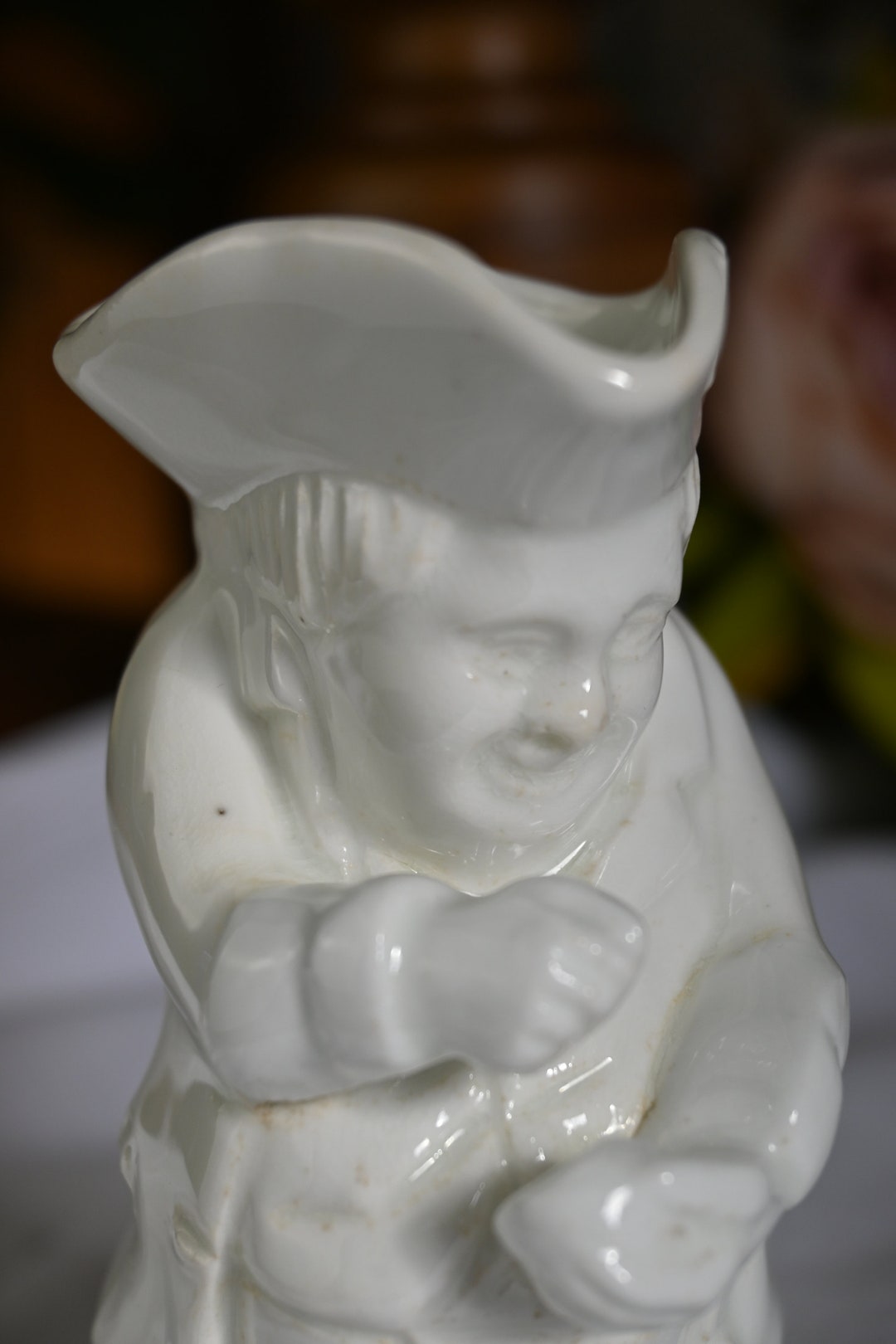 Small White Toby Jug Taking Snuff Collectible Etsy