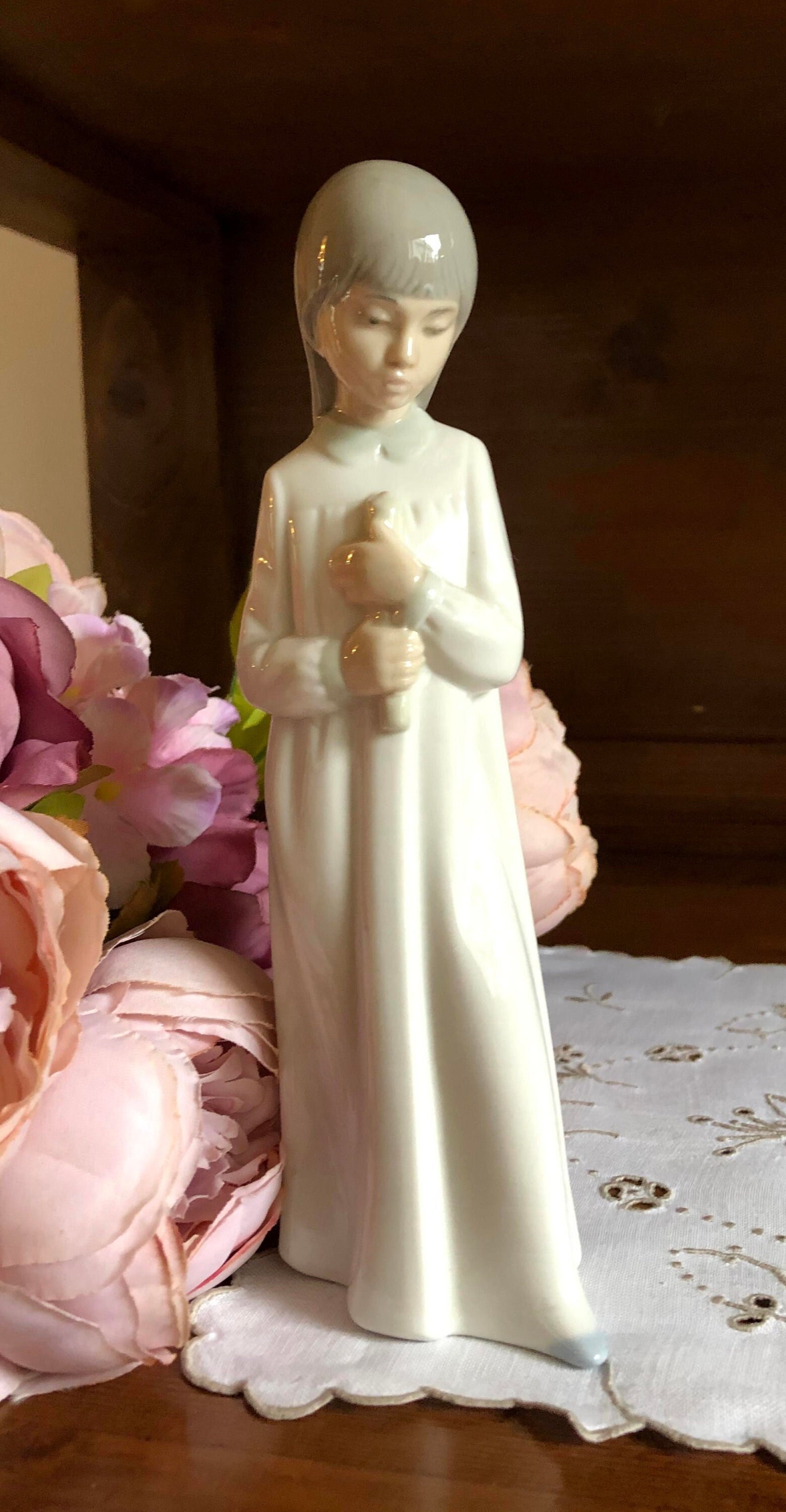 Nao by Lladro Figurine, Girl Holding a Candle, Made in Spain 