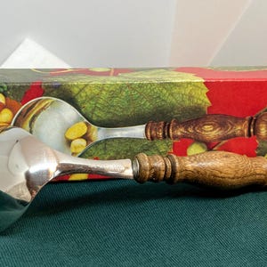 WMF Burgund spoon wooden handle stainless steel Cromargan finish