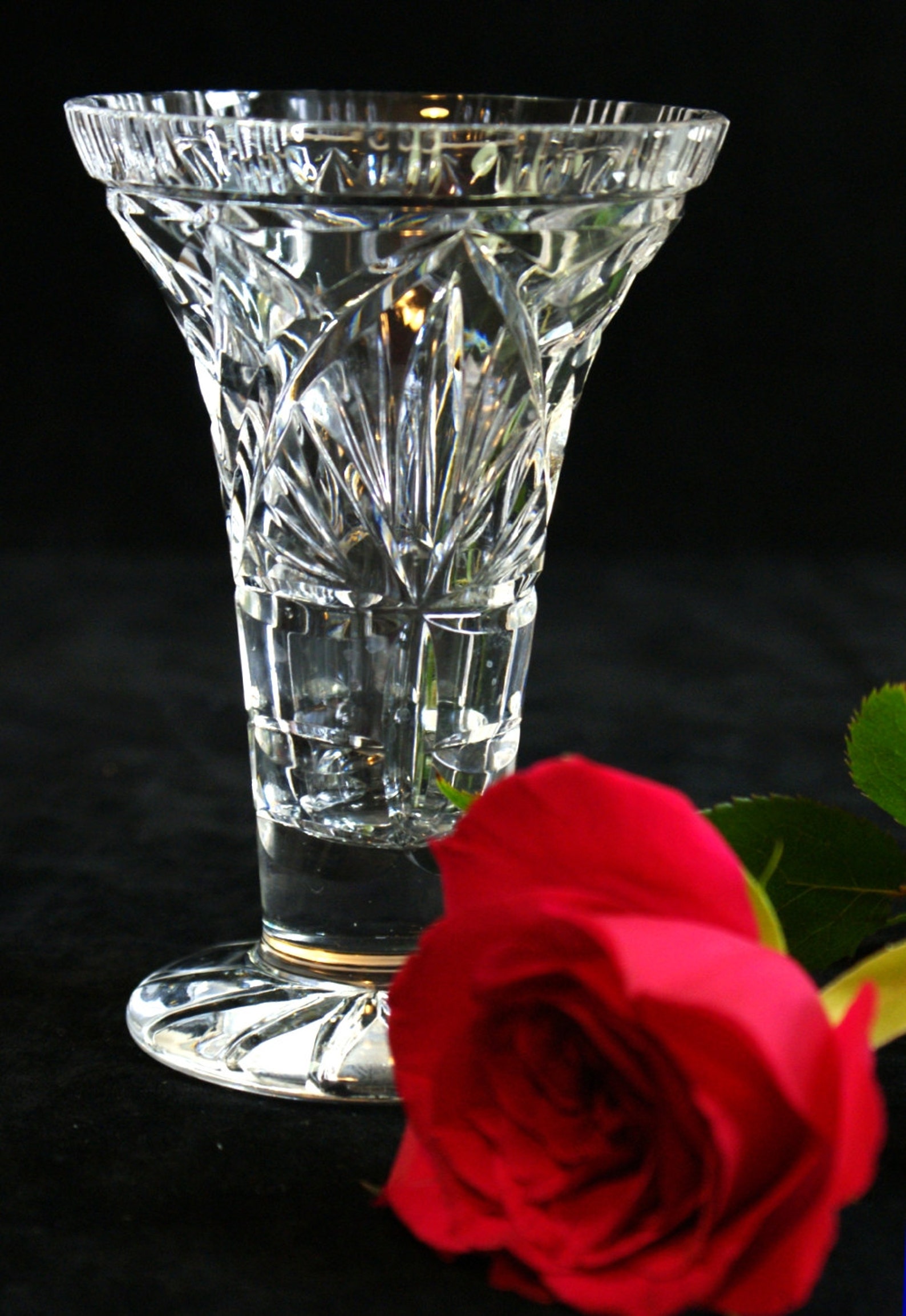 Small Cut Lead Crystal Vase Wedding Gift Bridal Shower Etsy