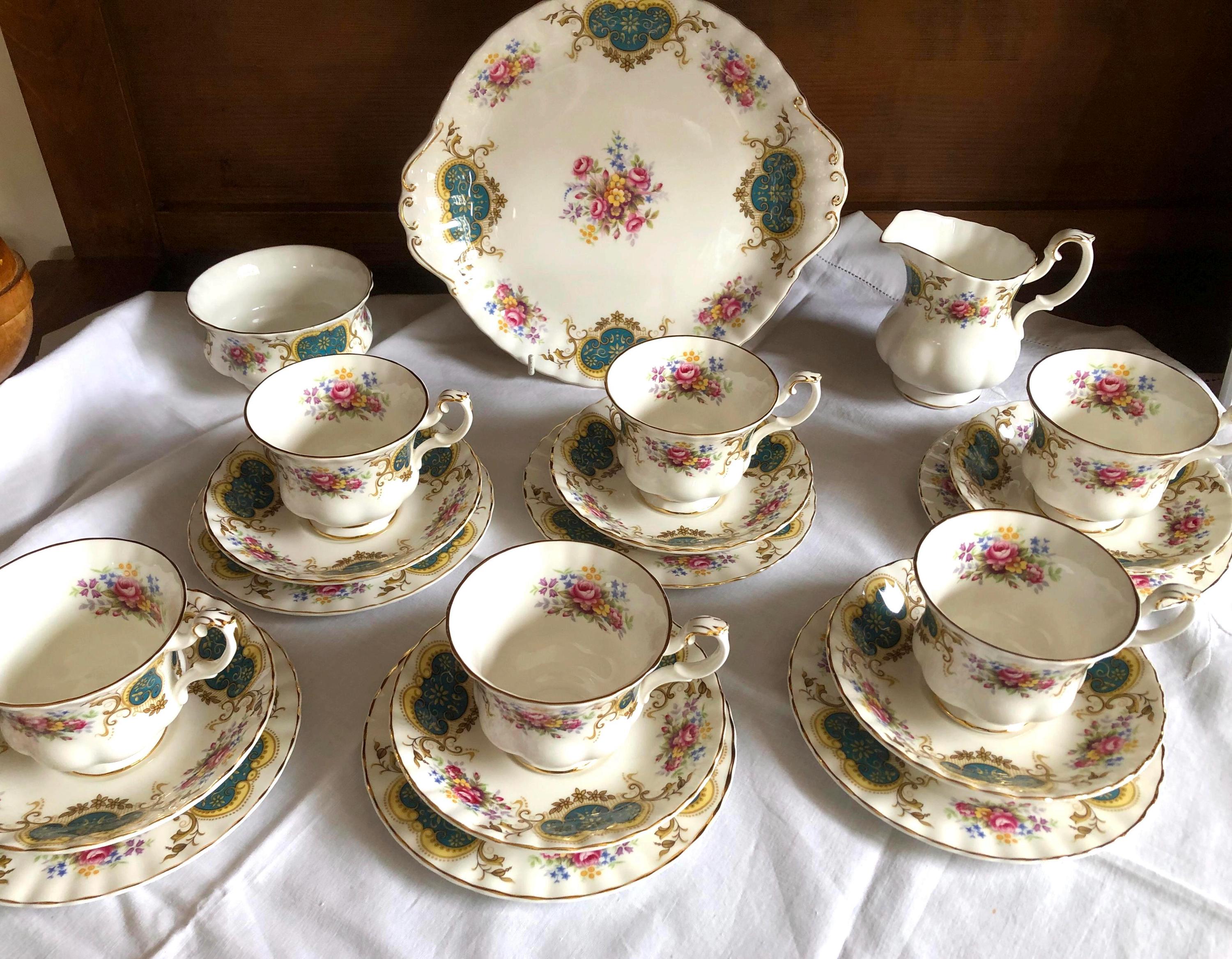 Royal Albert ' Berkeley' 21 Piece Tea Set, Fine English Bone China