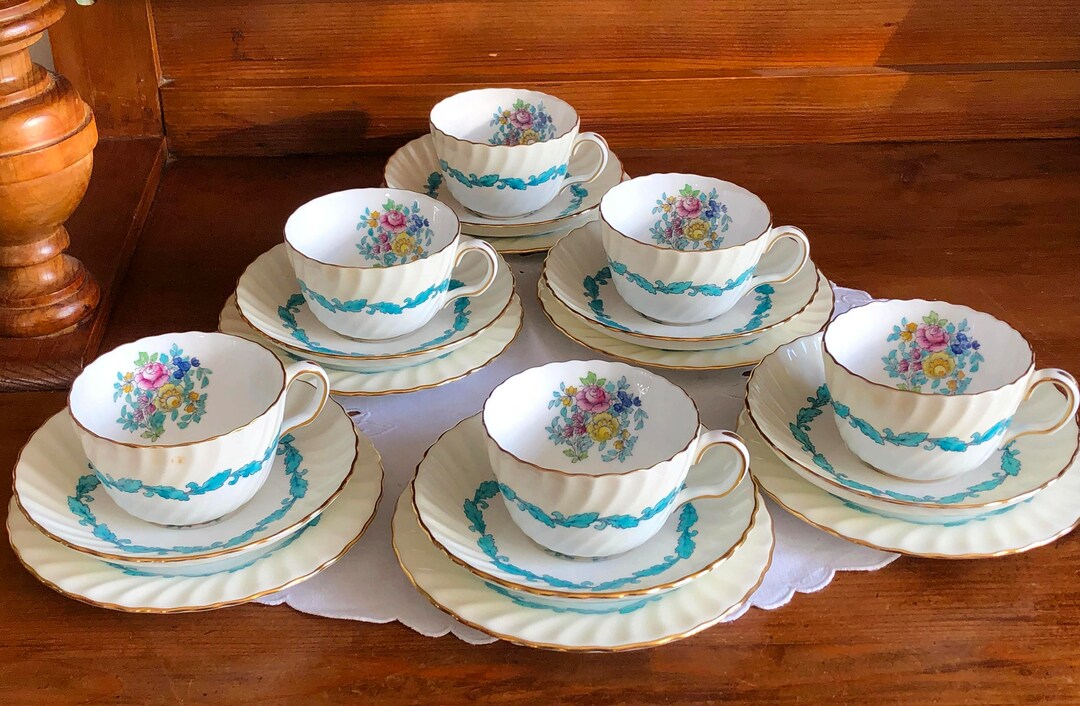 Minton Ardmore Pattern, Set of 6 Trios, Cup Saucer and Side Plate - Etsy