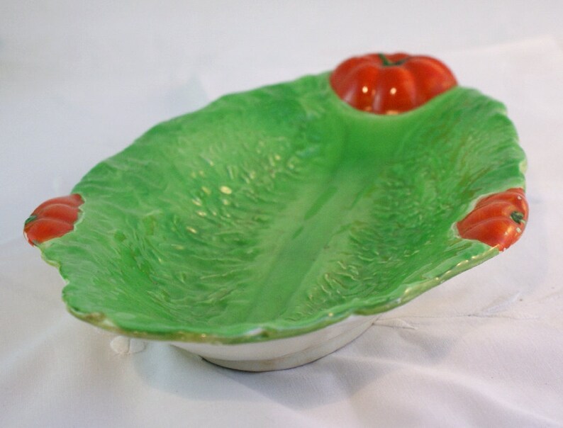 Burleigh Ware Long Lettuce Leaf Dish With Tomatoes Etsy Singapore