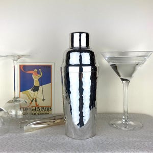 Vintage cocktail shaker WMF planished finish