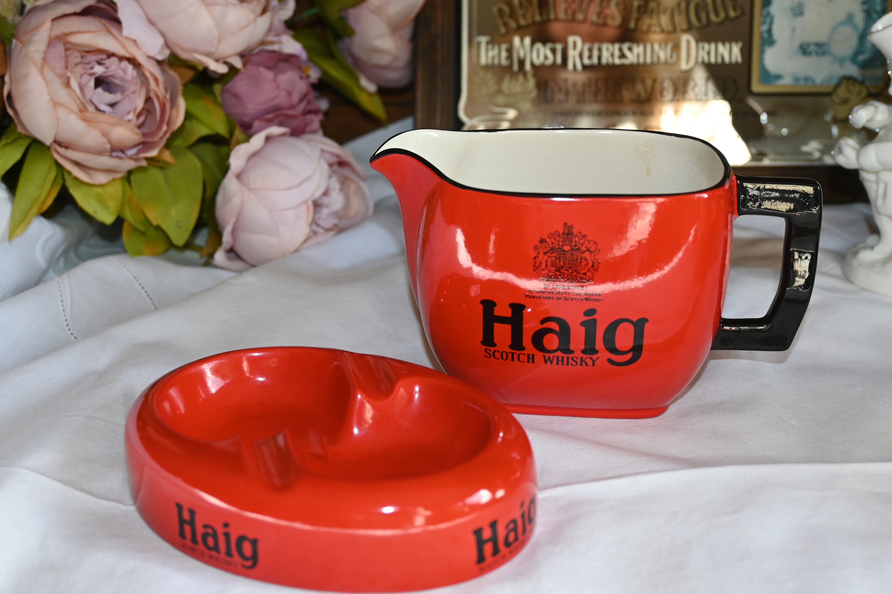 Haig Whisky Water Jug and Pipe Ashtray, Carlton Ware