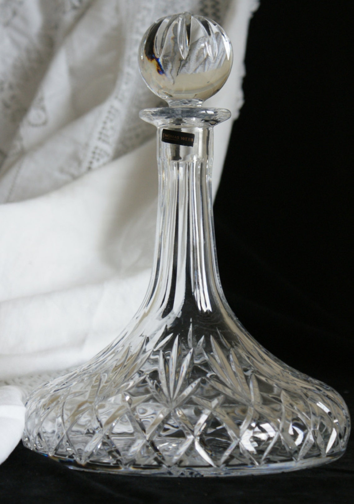 Thomas b Cut Crystal Ships Decanter Etsy