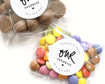 Personalized Our Favorite Stickers - Wedding Candy Favors, Cookie Favor Stickers