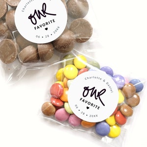 Personalized Our Favorite Stickers - Wedding Candy Favors, Cookie Favor Stickers