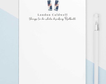 Personalisiertes Red Bull Notepad Briefpapier, Red Bull Liebhaber Geschenk, Dinge zu tun, während Red Bull getrunken wird, Soda Geschenk
