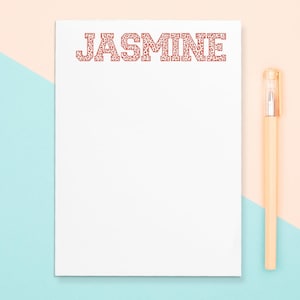 Personalized Leopard Name Notepad, Customized Notepads, Personalized Stationery, Mother&#39;s Day Gift, Gift for Her