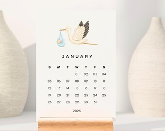 Calendario de escritorio infantil 2026, estilo acuarela, ideal para decorar la habitación del bebé. Regalo perfecto para baby shower o para mamá primeriza.