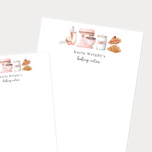 Bloc de notas personalizado para cocina, regalo de panadero, bloc de notas de chef, papelería personalizada para cocineros