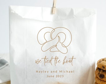 We Tied The Knot Personalized Pretzel Favor Bags - Pretzel Wedding Favor Bags