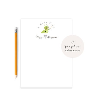 Teacher Appreciation Gift, Teacher Notepads, Personalized Stationery, A Note From