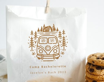 Camp Bachelorette Paper Party Bags - Mountain Bachelorette Bags - Hangover Kit