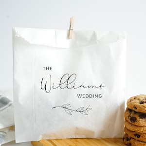 Elegant Personalized Wedding Guest Favor Bags - Minimalist Custom Wedding Thank You Bags