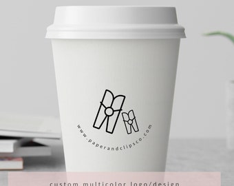 Vasos de papel reciclables con imagen corporativa, vasos premium multicolores para eventos corporativos, vasos de café personalizables (solo vasos, sin tapas)
