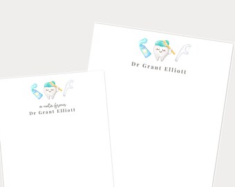 Personalized Dentist Notepads, Pediatric Dentist Gift, Dental Hygienist Appreciation Week, Custom Stationery