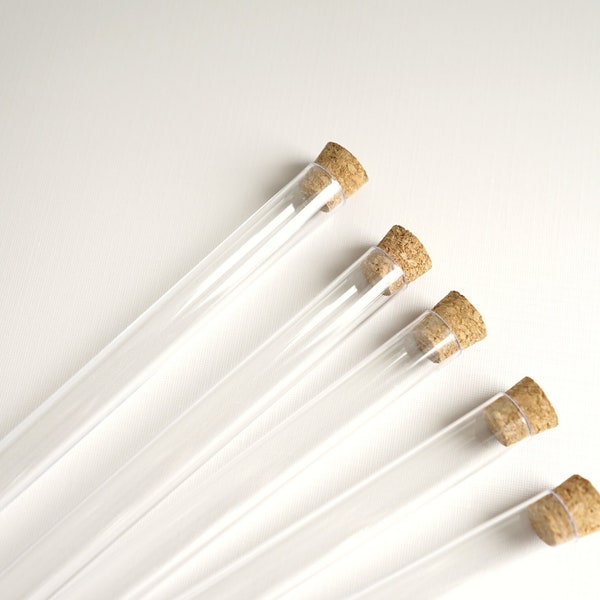 20pcs Clear Test Tubes with Cork Stoppers - Wedding Clear Tube Favors - 20ml - 15 x 150mm