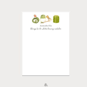 Personalized Matcha Lovers Notepad Stationery, Tea Lover Gift, Things To Do While Having Matcha