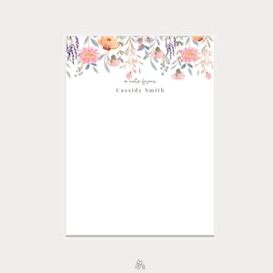 Bloc-notes personnalisés, Bloc-notes personnalisés à motifs floraux, Papeterie personnalisée