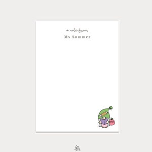 Cadeau de remerciement pour enseignant, Bloc-notes pour enseignant, Papeterie personnalisée, Gnome