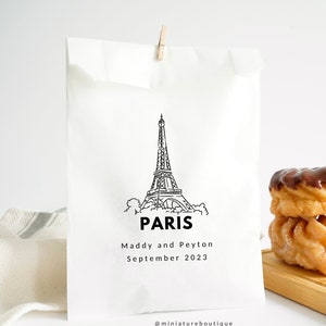 Paris Eiffel Tower Wedding Favor Bags - Personalized Paris Wedding Guest Thank You Favors