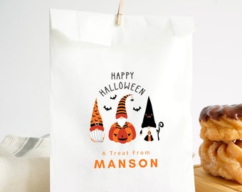Halloween Personalized Favor Bags, BOO Halloween Candy Bags, Spider Treat Bags