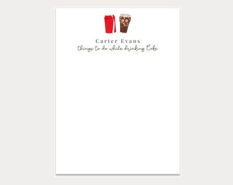 Bloc-notes personnalisé pour amateur de coke, cadeau pour amateur de coke, choses à faire en buvant du coca