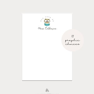 French Teacher Appreciation Gift, Teacher Notepads, Personalized Stationery, Une note de