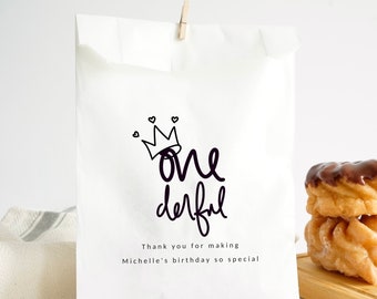 Onederful personalisierte Party Favor Bags - Erster Geburtstag Beute Taschen