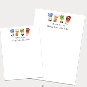 Personalized Boba Lover Notepad, Bubble Tea Lover Gift, But First Boba Stationery, Things To Do After Bubble Tea