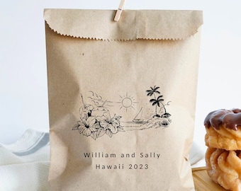 Personliga gåvopåsar för tropiskt bröllop - Destination Tropical Beach Island Wedding Favors
