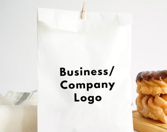 Personalized Business Logo Paper Bags, White Popcorn Cookie Bags for Corporate Events