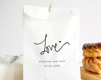 Wedding Party Favor Bags, Welcome Wedding Bags - Donut Wedding Bags