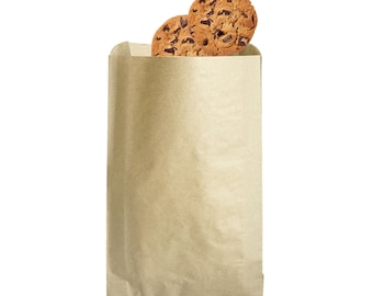 SEGUNDOS - 100 Bolsas de Papel Kraft Marrón Medianas de 5x8 en Blanco, Bolsas para Regalos de Boda, Bolsas para Fiestas - Listas para Enviar