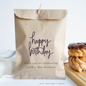 Happy Birthday Personalized Thank You Party Favor Paper Gift Bags