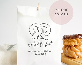 We Tied The Knot Personalized Pretzel Favor Bags - Pretzel Wedding Favor Bags