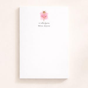 Ballet Teacher Appreciation Gift, Dance Teacher Notepads, Personalized Ballerina Notepad Stationery