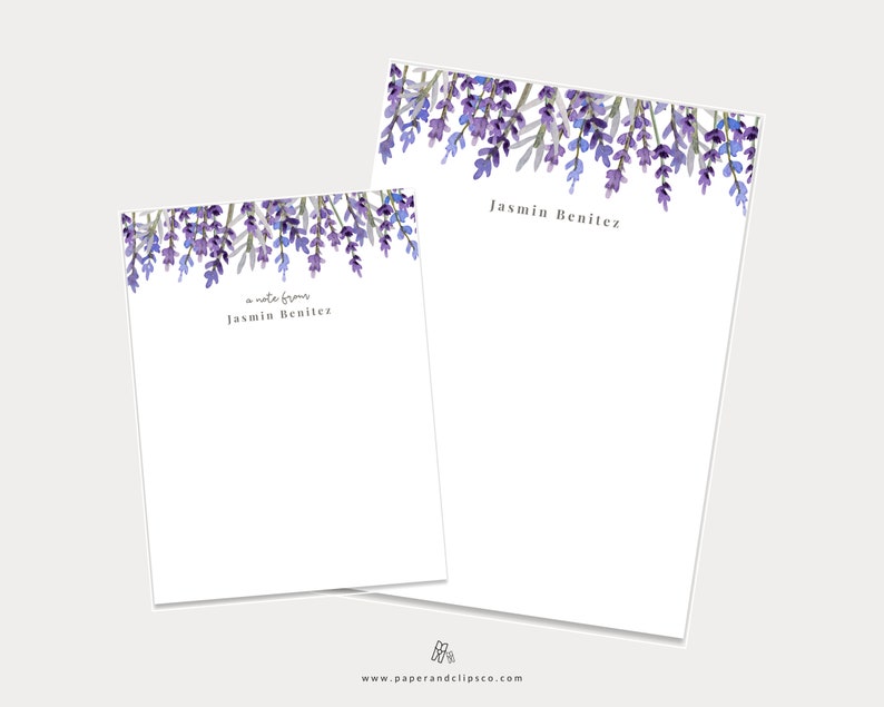 Personalized Notepads, Lavender Floral Custom Notepads, Customized ...
