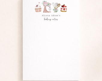 Kitchen Personalized Notepads, Baker Gift, Chef Notepad, Cook Customized Stationery