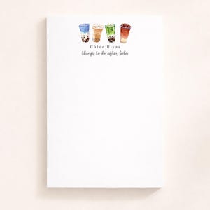 Personalized Boba Lover Notepad, Bubble Tea Lover Gift, But First Boba Stationery, Things To Do After Bubble Tea