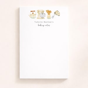 Bloc de notas personalizado para cocina, regalo de panadero, bloc de notas para chef, papelería personalizada para cocineros