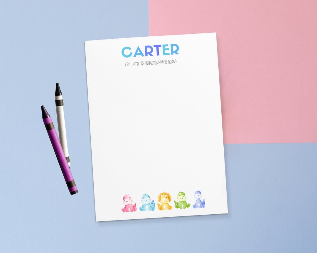 Personalized Kids Notepad - Dinosaur Notepads - Birthday Party Favors ...