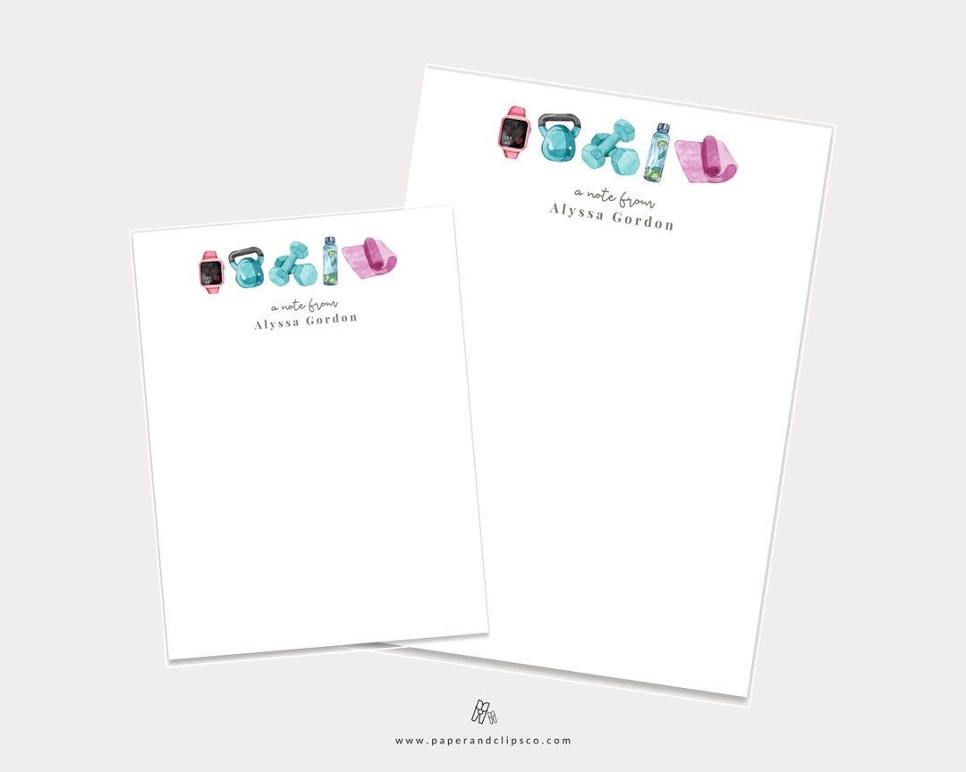 Training Kit Notepad Sample Fitness Personalized Notepads, Personal Trainer Gift, Fitness ...