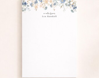 Gepersonaliseerde notitieblokken, met bloemen geïllustreerde aangepaste notitieblokken, aangepast briefpapier