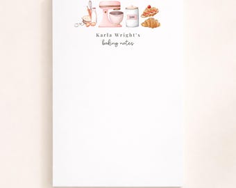 Kitchen Personalized Notepads, Baker Gift, Chef Notepad, Cook Customized Stationery